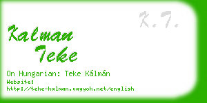 kalman teke business card
